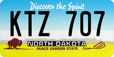 ND license plate KTZ707