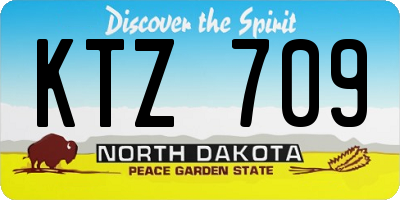 ND license plate KTZ709