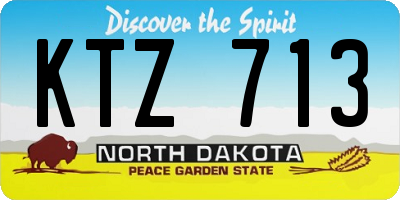 ND license plate KTZ713