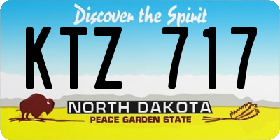 ND license plate KTZ717