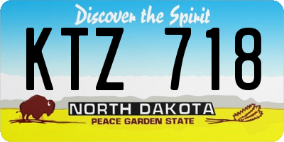 ND license plate KTZ718