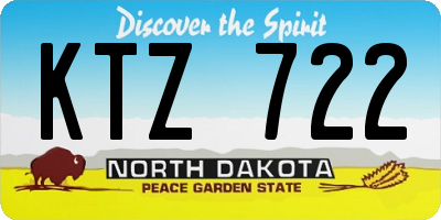 ND license plate KTZ722