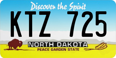 ND license plate KTZ725