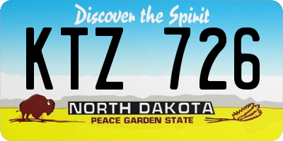 ND license plate KTZ726