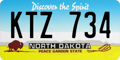 ND license plate KTZ734