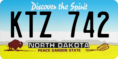 ND license plate KTZ742