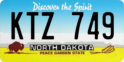ND license plate KTZ749