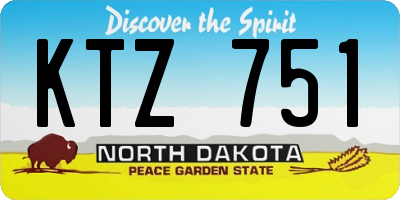 ND license plate KTZ751