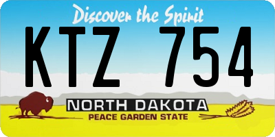 ND license plate KTZ754