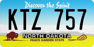 ND license plate KTZ757