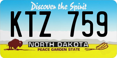 ND license plate KTZ759