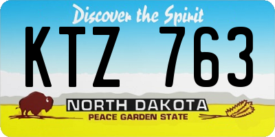 ND license plate KTZ763
