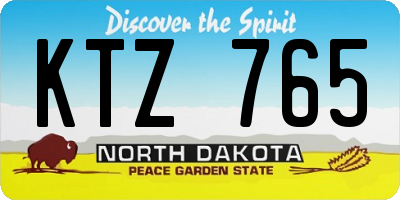 ND license plate KTZ765