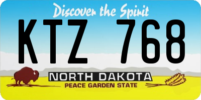 ND license plate KTZ768