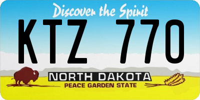 ND license plate KTZ770