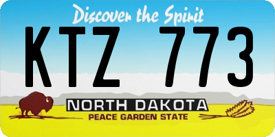 ND license plate KTZ773