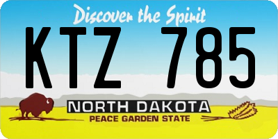 ND license plate KTZ785