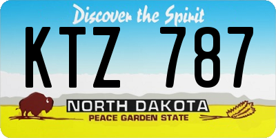 ND license plate KTZ787