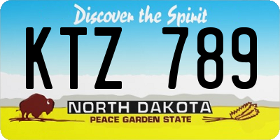 ND license plate KTZ789