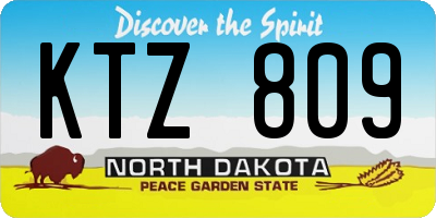 ND license plate KTZ809