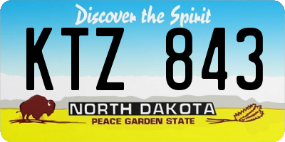 ND license plate KTZ843