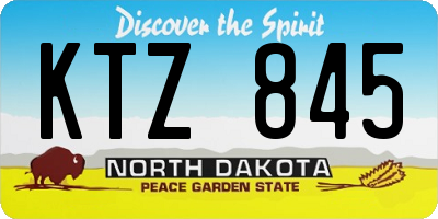 ND license plate KTZ845