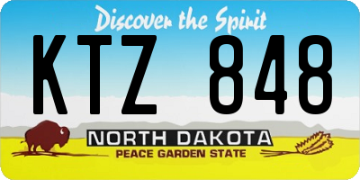 ND license plate KTZ848