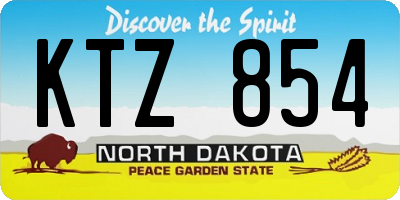ND license plate KTZ854