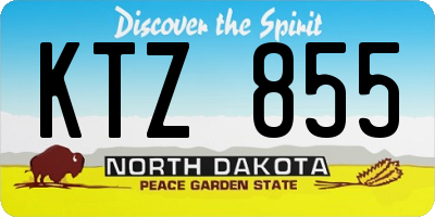 ND license plate KTZ855