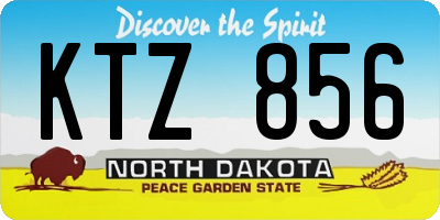 ND license plate KTZ856