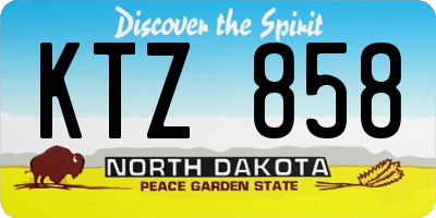 ND license plate KTZ858