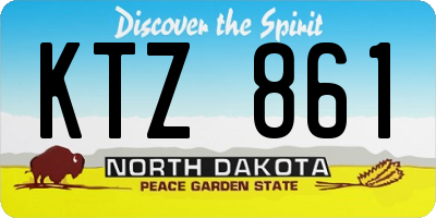 ND license plate KTZ861
