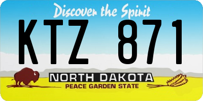 ND license plate KTZ871