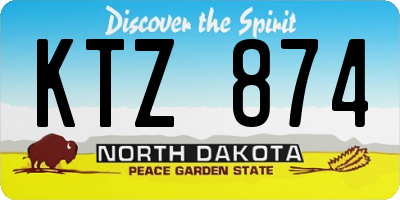 ND license plate KTZ874