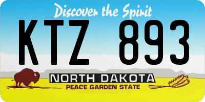 ND license plate KTZ893