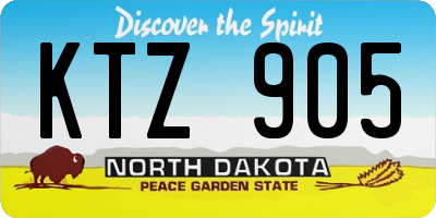 ND license plate KTZ905