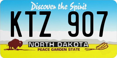 ND license plate KTZ907