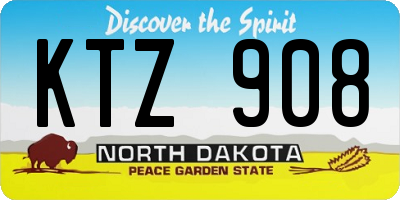 ND license plate KTZ908