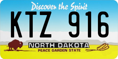 ND license plate KTZ916