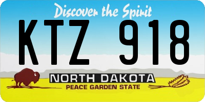 ND license plate KTZ918