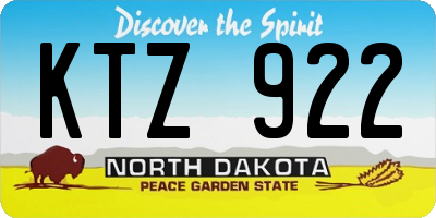 ND license plate KTZ922