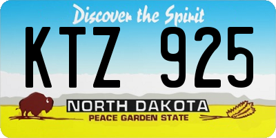 ND license plate KTZ925