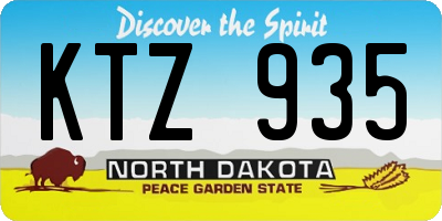 ND license plate KTZ935