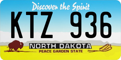 ND license plate KTZ936