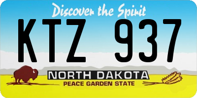 ND license plate KTZ937