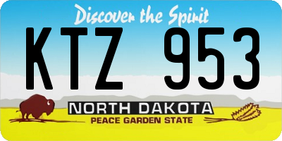 ND license plate KTZ953