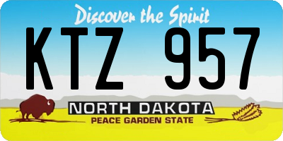 ND license plate KTZ957