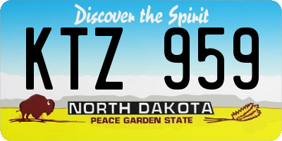 ND license plate KTZ959