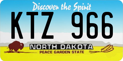 ND license plate KTZ966
