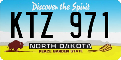 ND license plate KTZ971